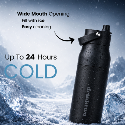 Hydrate Bottle — Midnight Black, cold