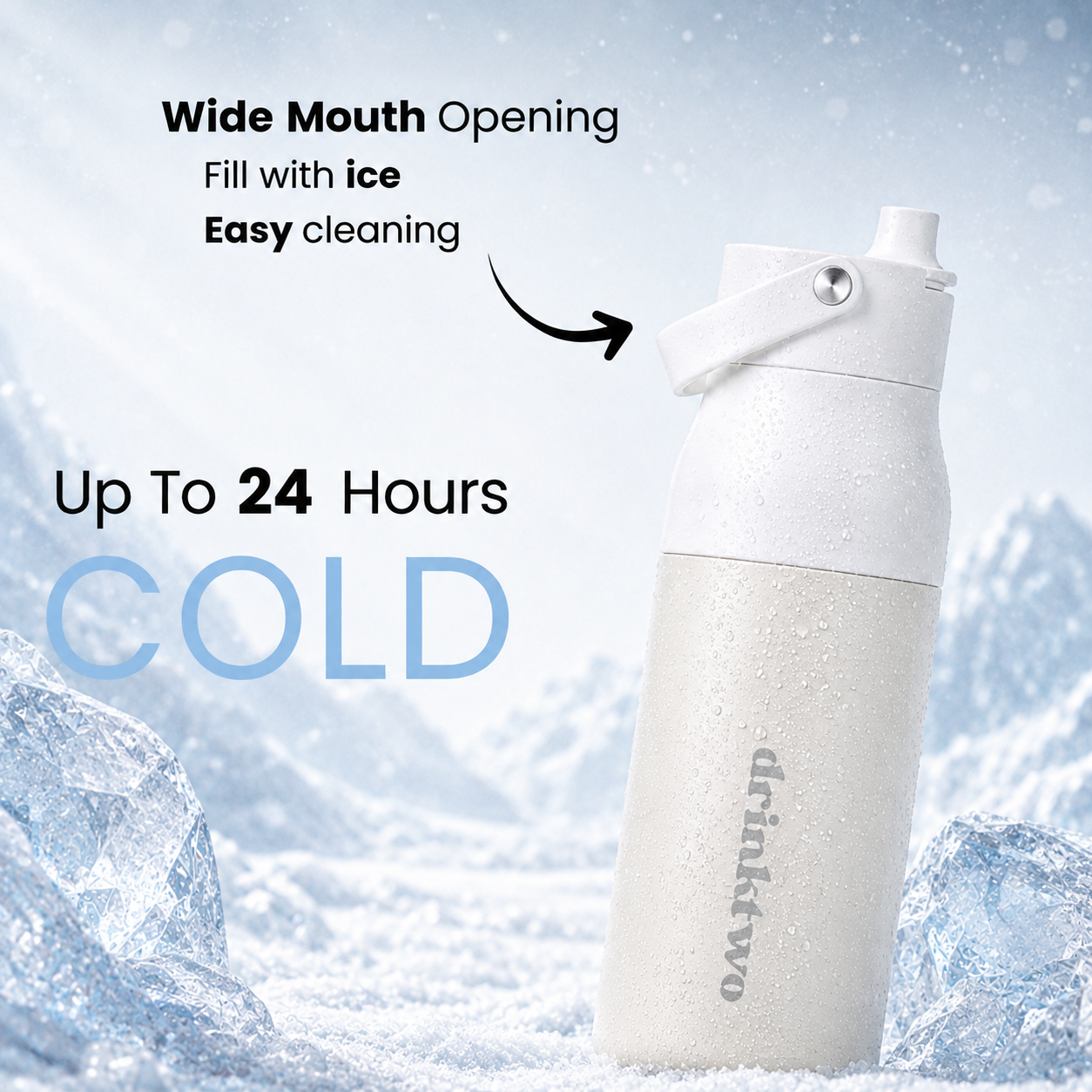 Hydrate Bottle — Sandy White, cold