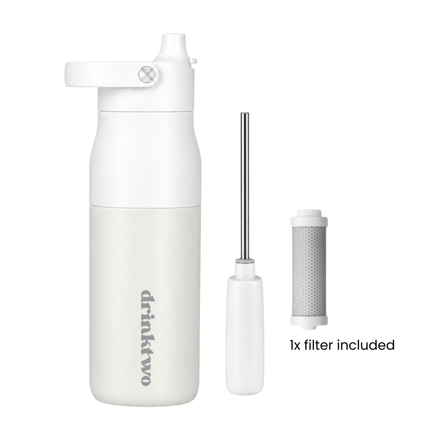 Hydrate Bottle — Sandy White, filter included
